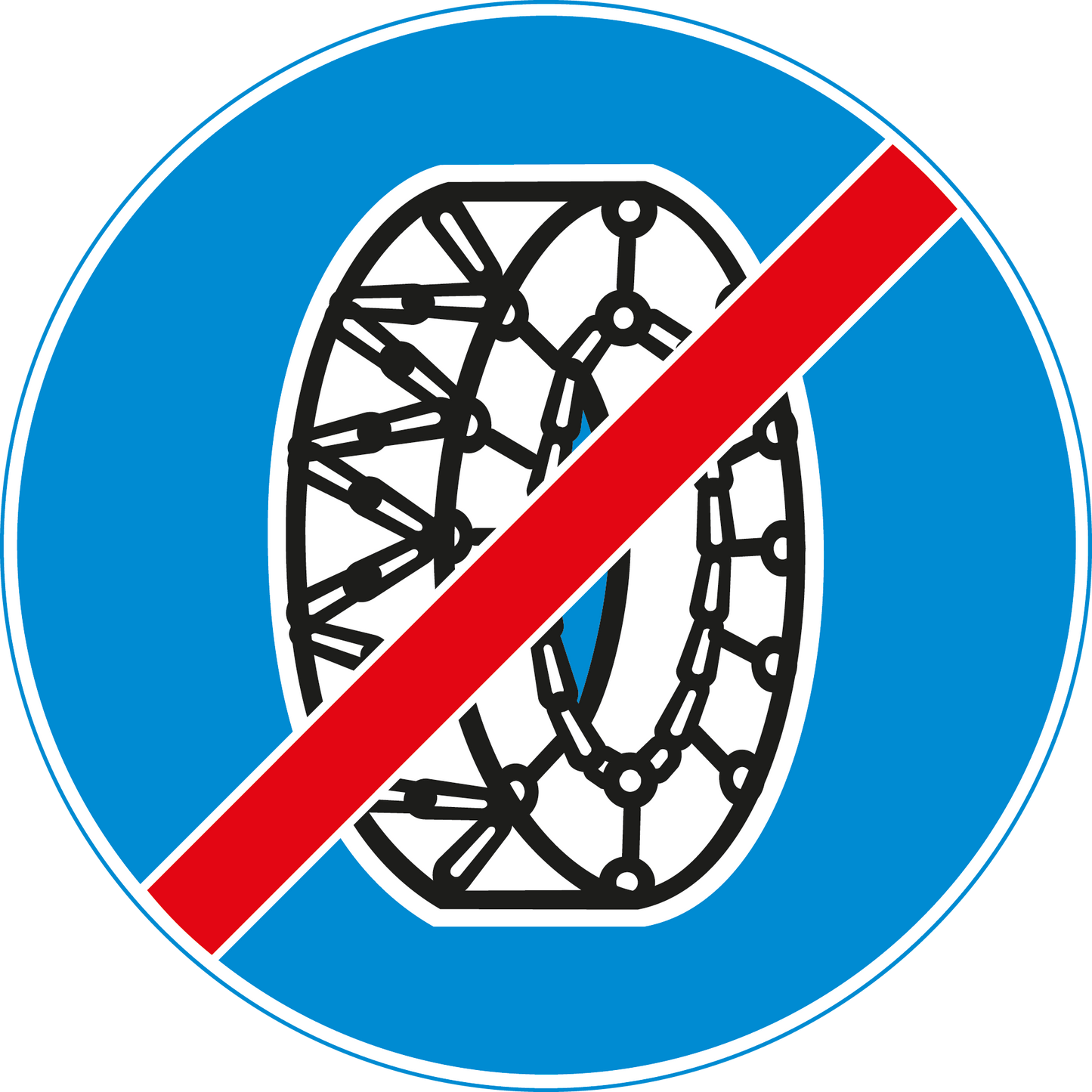 Vorschriftssignal 2.57 Ende Schneekettenobligatorium 60cm HIP/R2