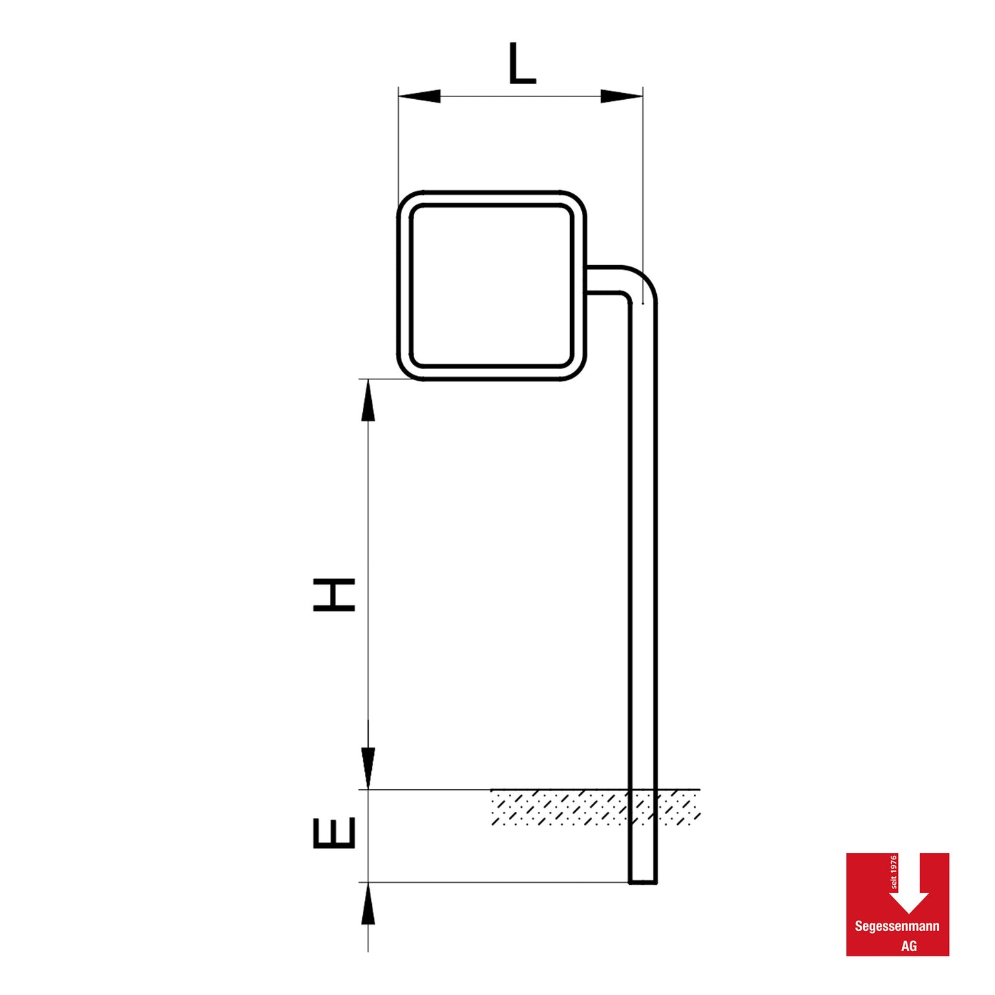 Signalträger für viereckige Signale seitlich ausladend