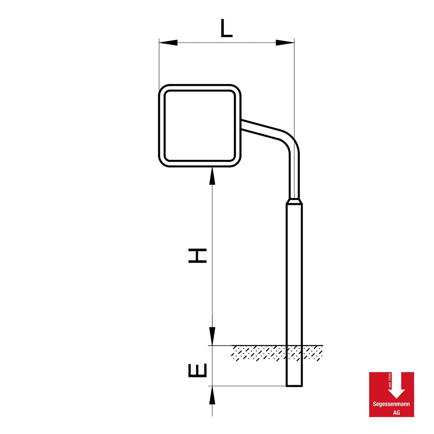 Signalträger für viereckige Signale seitlich ausladend