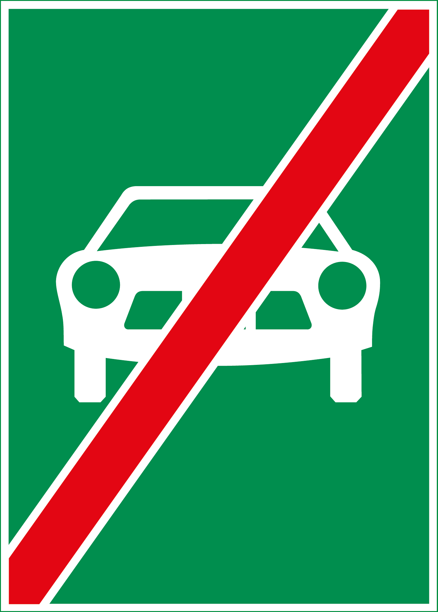Hinweissignal 4.04 Ende der Autostrasse 50/70cm HIP/R2