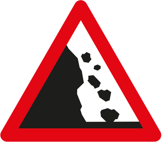 Gefahrensignal 1.13a Steinschlag von links 90cm HIP/R2