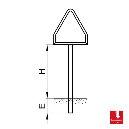 Signalträger für Dreiecksignale mit Zusatztafel