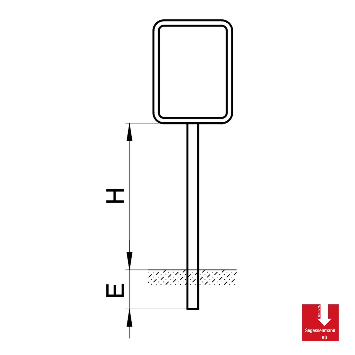 Signalträger für rechteckige Signale, stehend