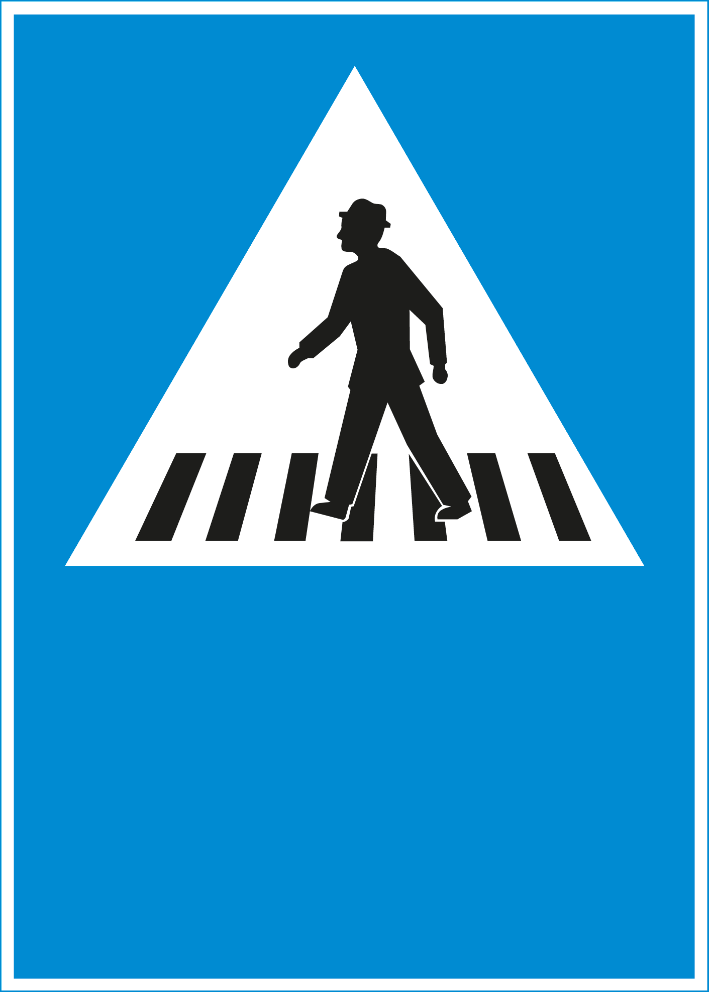 Hinweissignal 4.11 Standort Fussgängerstreifen links laufend 50/70cm HIP/R2