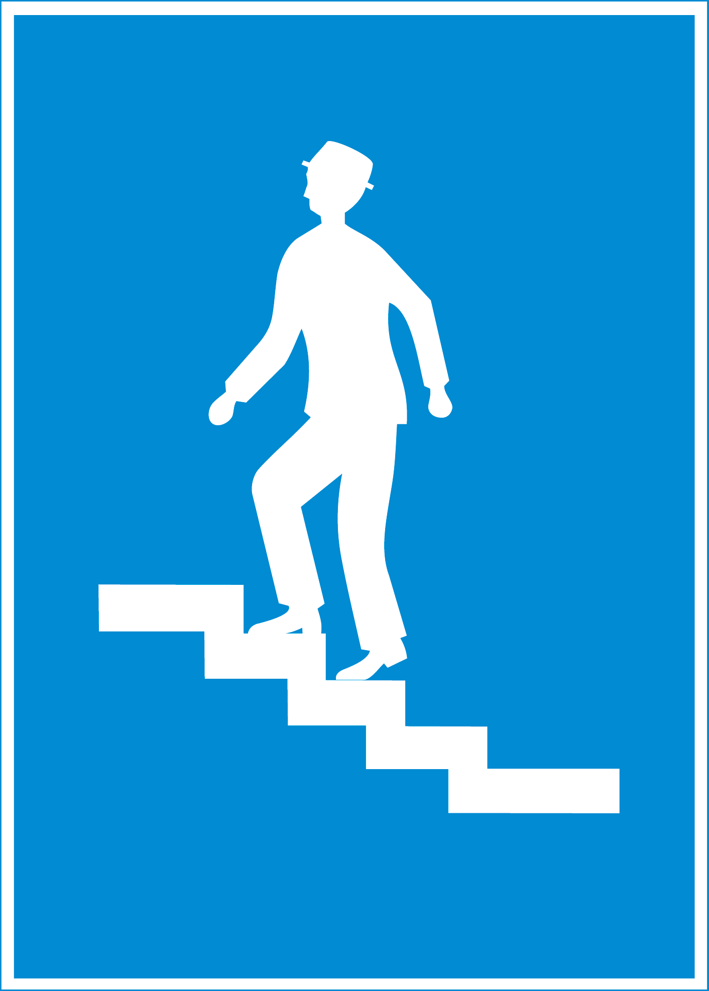 Hinweissignal 4.13 Fussgängerüberführung links laufend 50/70cm HIP/R2