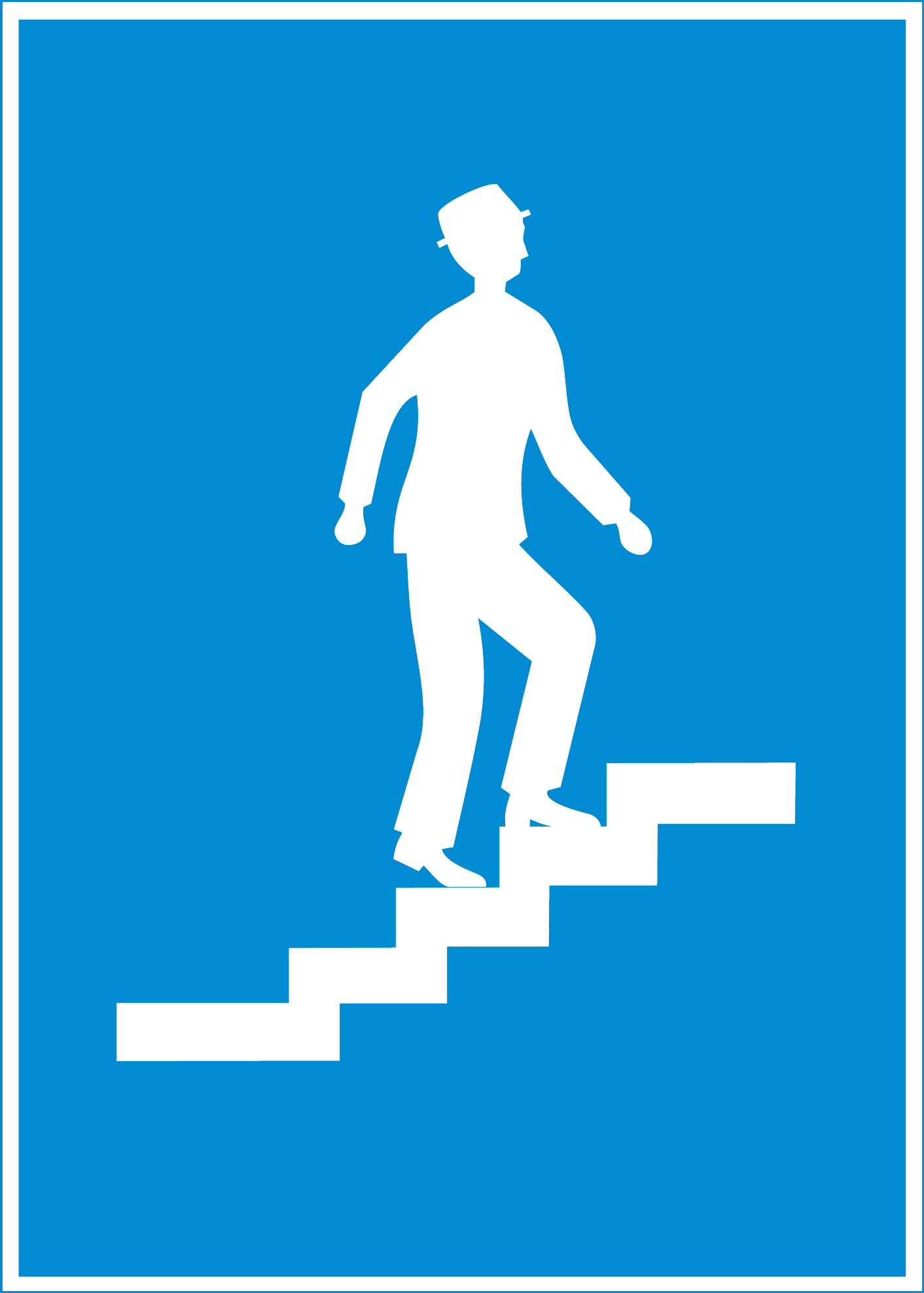 Hinweissignal 4.13a Fussgängerüberführung rechts laufend 50/70cm HIP/R2