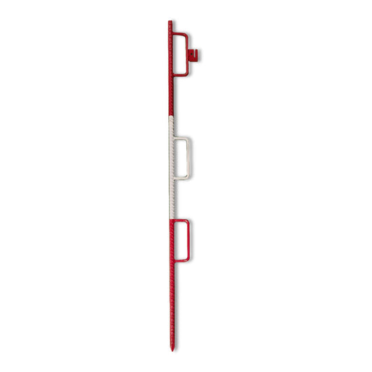 Lattenhalter aus Betonstahl mit 3 Bügeln rot/weiss und 1 Lampenhalter