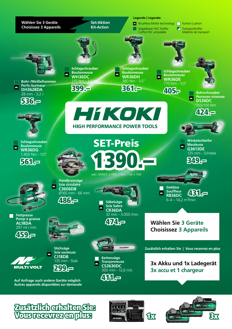 Hikoki High Perfomance Power Tools Set