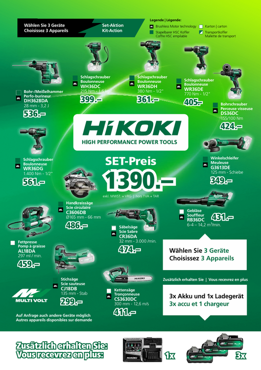 Hikoki High Perfomance Power Tools Set