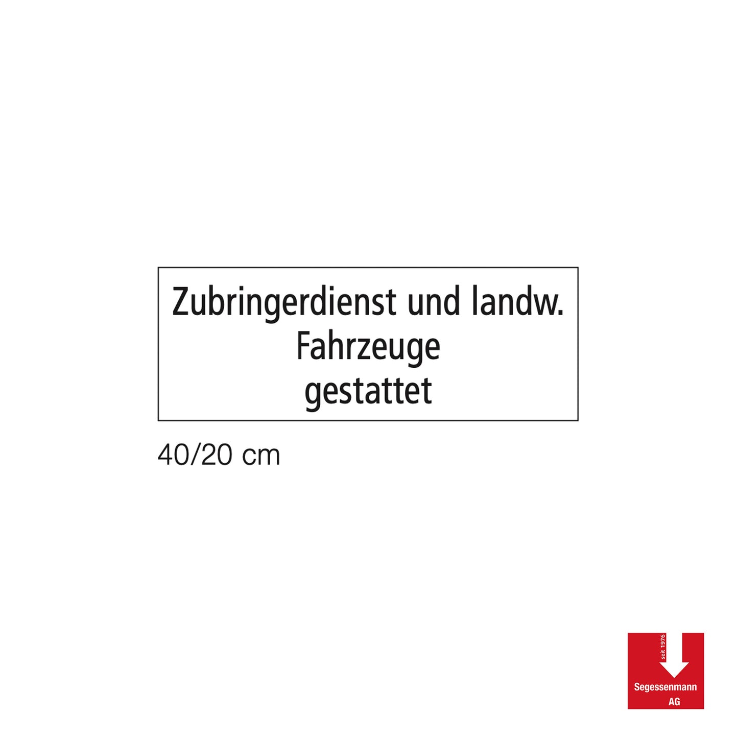 Zusatztafeln mit Standardtext